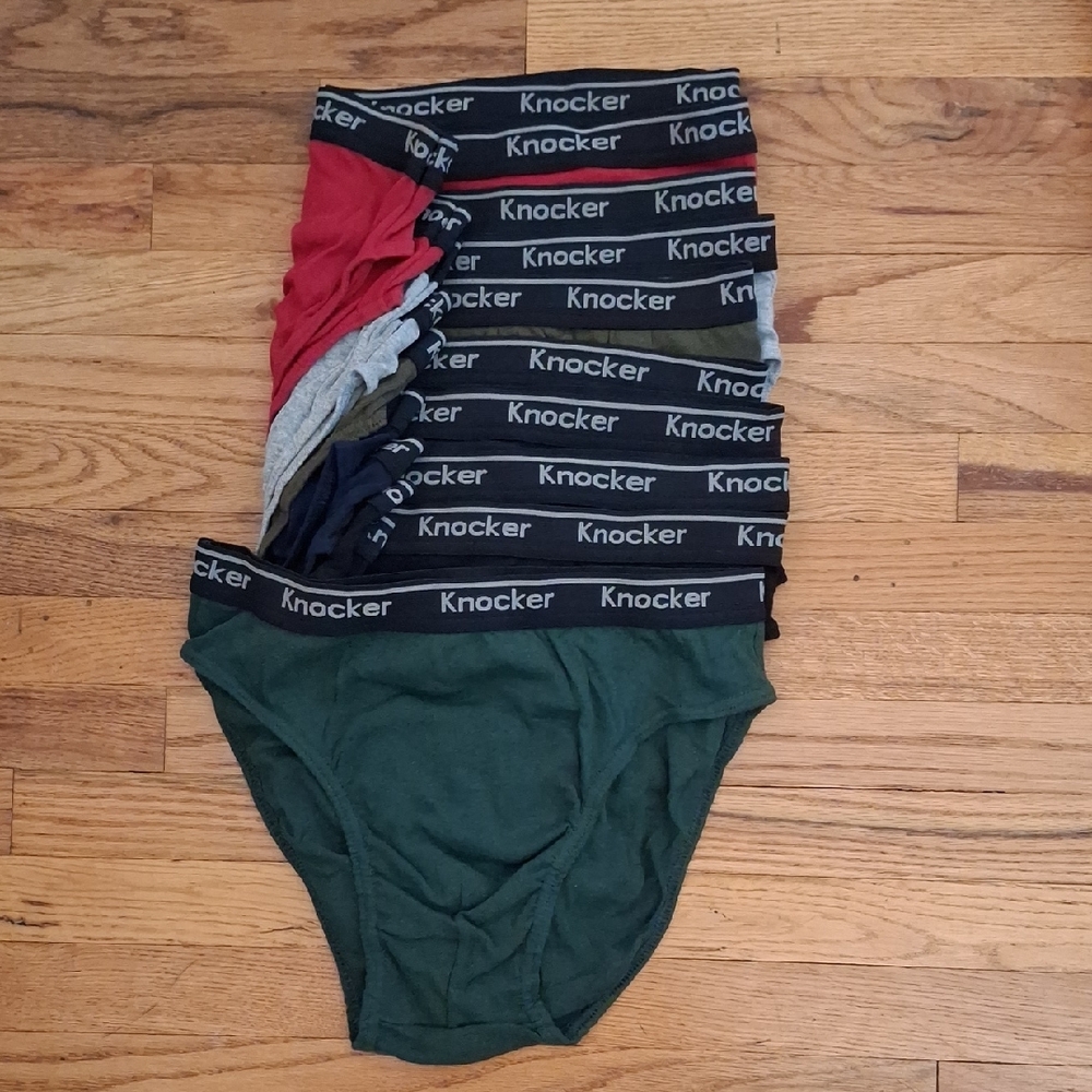 Vintage Knocker Men's Underwear Multi-Pack - Red, Blue, Green, Gray, Black_1